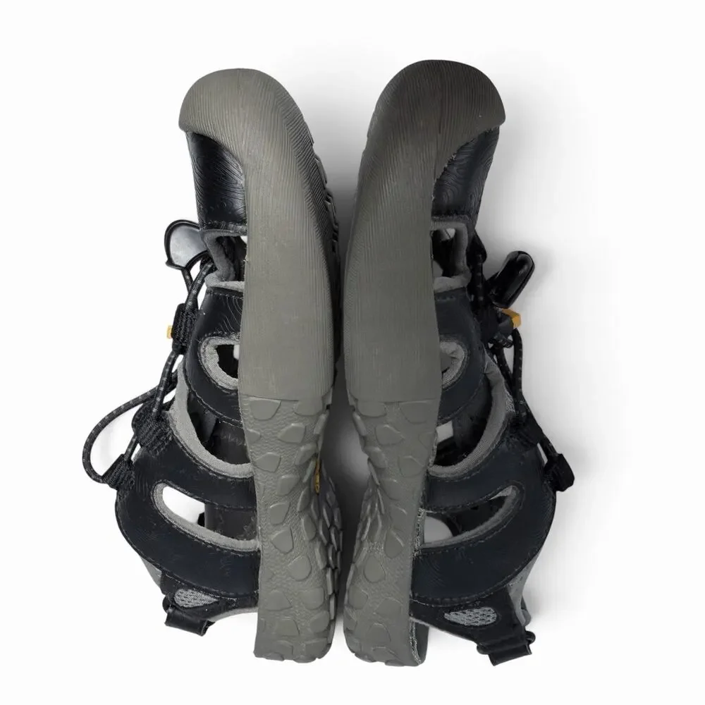 Keen Waterproof Sport Sandals Kids Sz 2 Black Gray Yellow Hiking Water Shoes